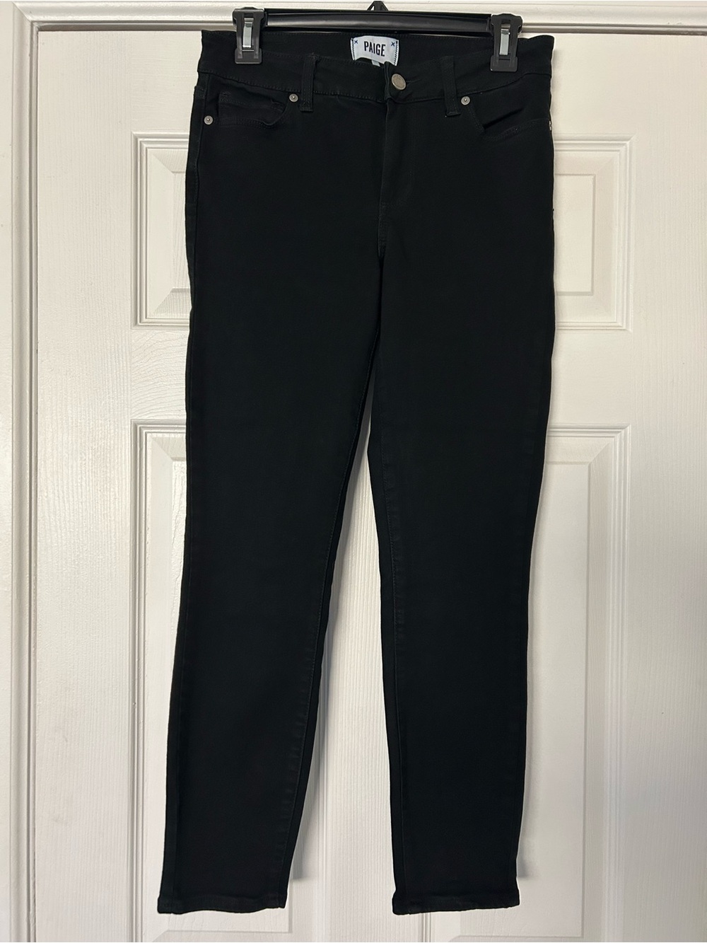 PAIGE Verdugo Ankle Skinny Jeans Size 28 Black Stretch Denim